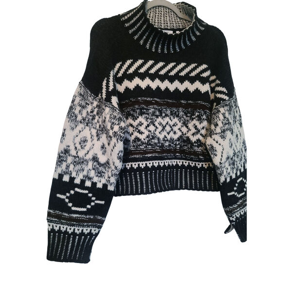 NYMANE NADIA SWEATER BLACK/CREAM KNIT Size Small - Picture 5 of 9